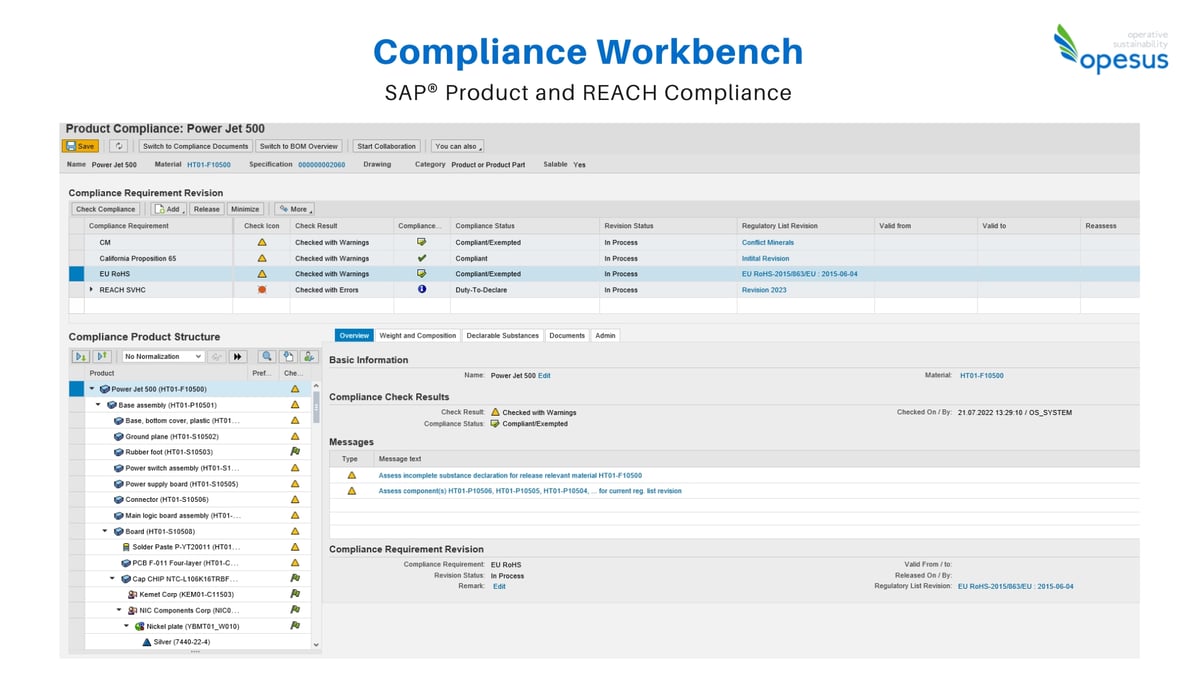 SAP Product and REACH Compliance